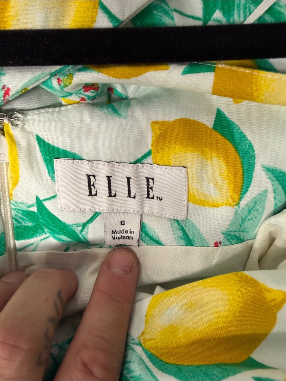 Elle Yellow Lemon Print Midi Dress on White - Picture 2 of 6